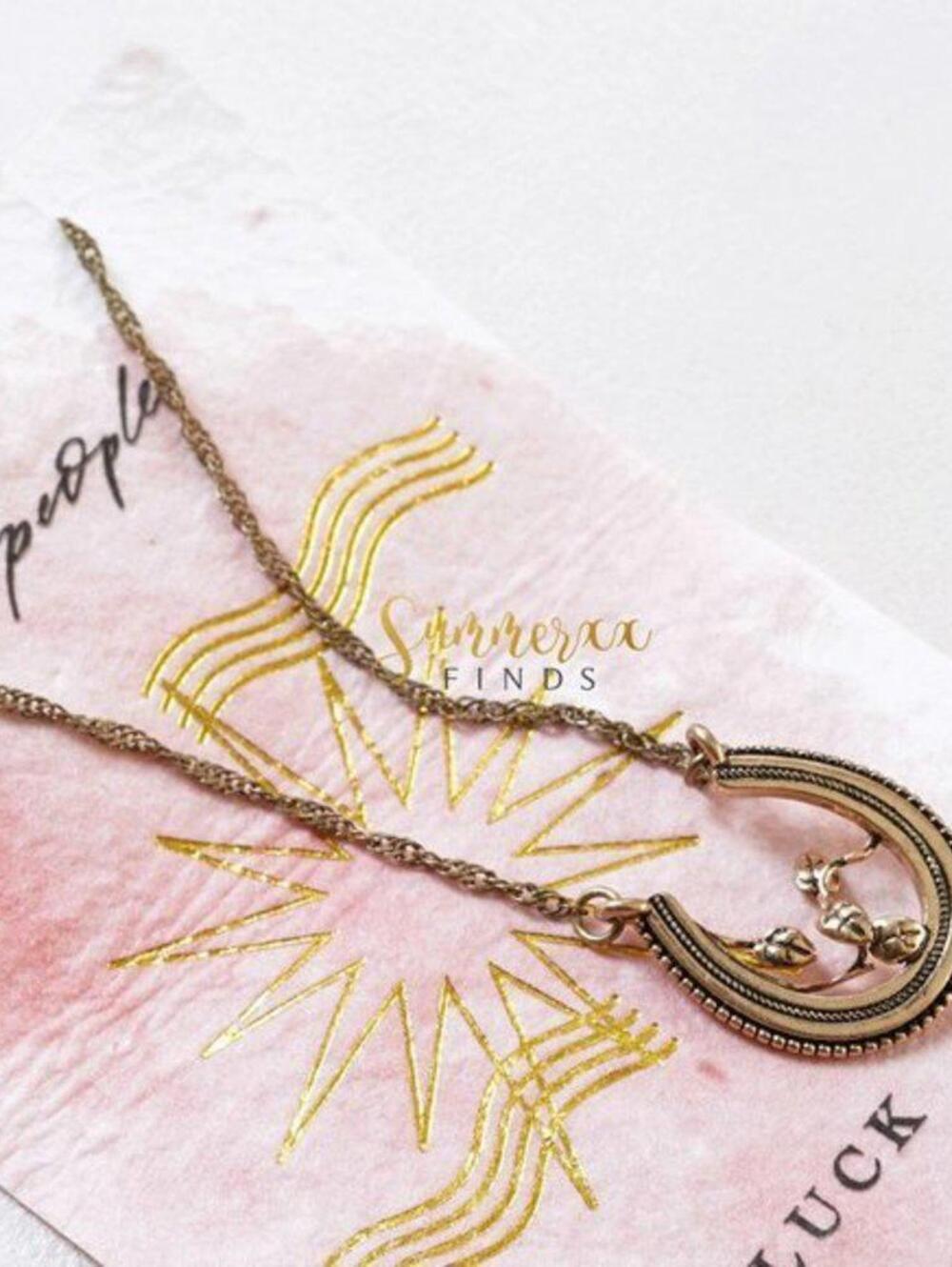 Free People Horseshoe Pendant Necklace Luck